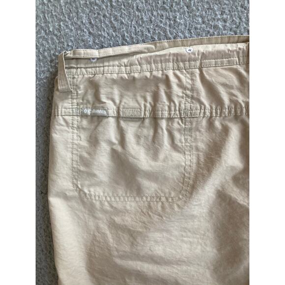 Columbia Shorts Large Drawstring Zip Relaxed Beige Pocket Khaki Hike Outdoor Y2K - Picture 7 of 15